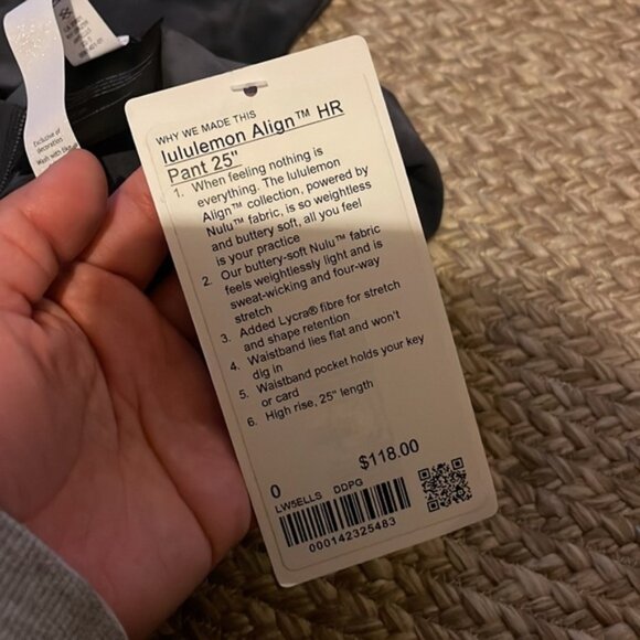 NWT lululemon align HR pant 25” diamond dye pitch graphite grey - Picture 7 of 11